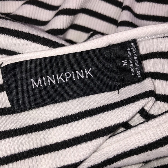 Mink pink size medium white & black top - Picture 3 of 3